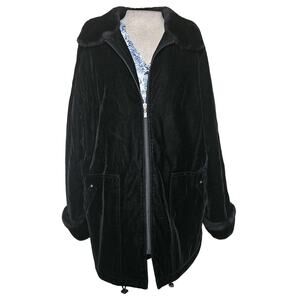 Black Velvet Full Zip Coat Size Large